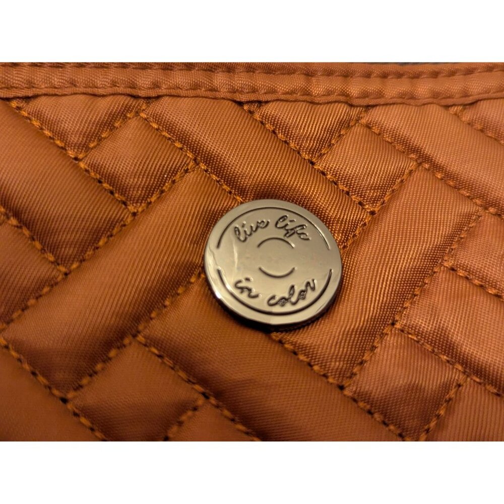 Lug Carousel Crossbody Bag In Amber Brown With Quilted Design & Adjustable Strap - Picture 3 of 8